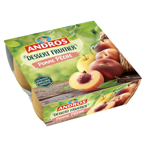 Andros Compote Pomme Pêche 4x100g