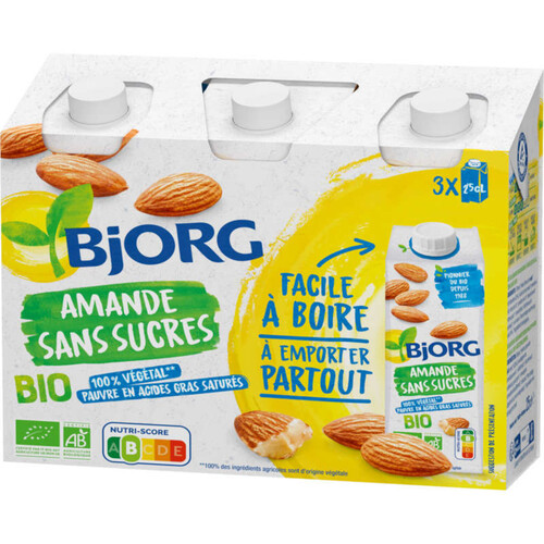 Bjorg Boisson Amande Sans Sucres Bio 3 x 25cl