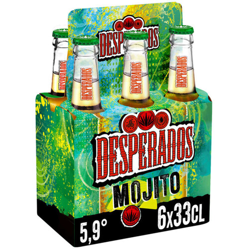 Desperados Mojito Bière aromatisée à un spiritueux à base d'agave, Menthe, Citron vert - 6x33cl