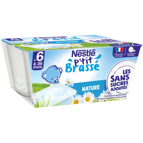 Nestlé P'Tit Brassé Nature Dès 6 Mois 4x90g