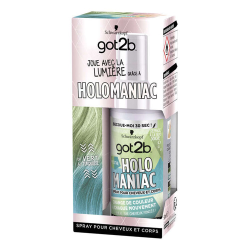 Got2b Holomaniac Spray Temporaire Cheveux et Corps Menthe 50 ml