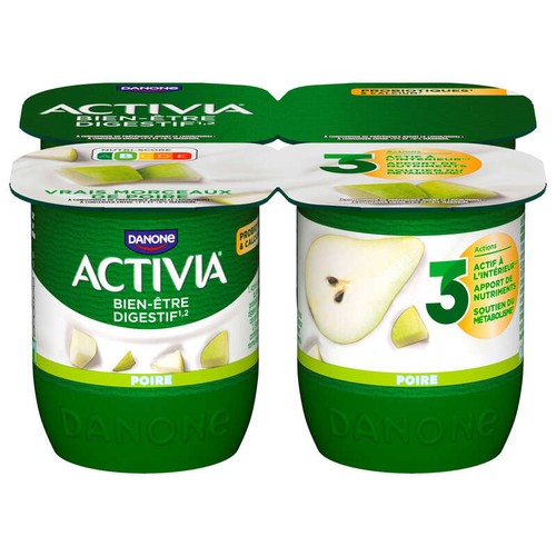 Activia Yaourt aux fruits poire bifidus 4x125g