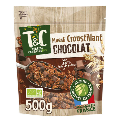Terres et Céréales Muesli Croustillant Chocolat Bio 500g