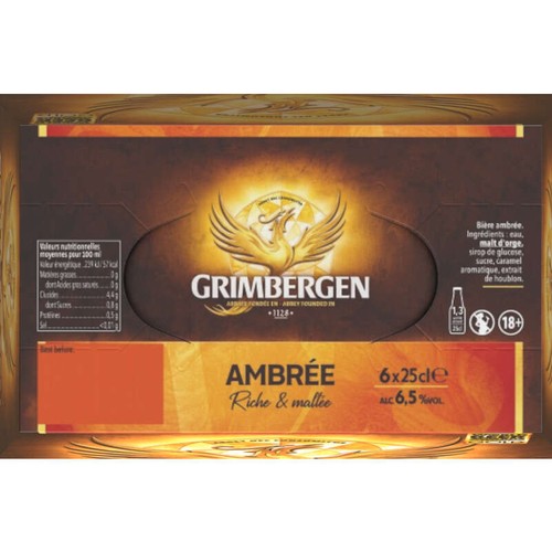 Grimbergen Bière ambrée 6x25cl