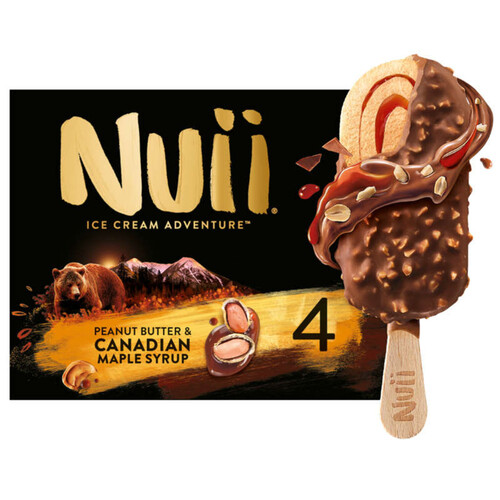 Nuii Glaces sirop d’érable du Canada & beurre de cacahuète x4 272g