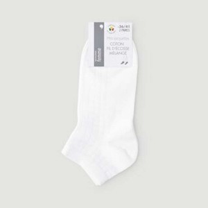 Monoprix Femme Socquettes Blanches Taille Unique x2