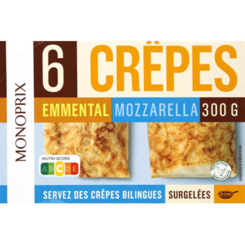 Monoprix 6 crêpes au fromage surgelées 300g