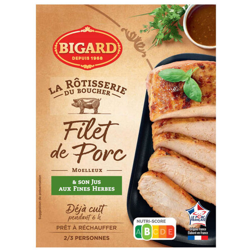 Bigard Filet de porc cuit & son jus aux fines herbes 400g