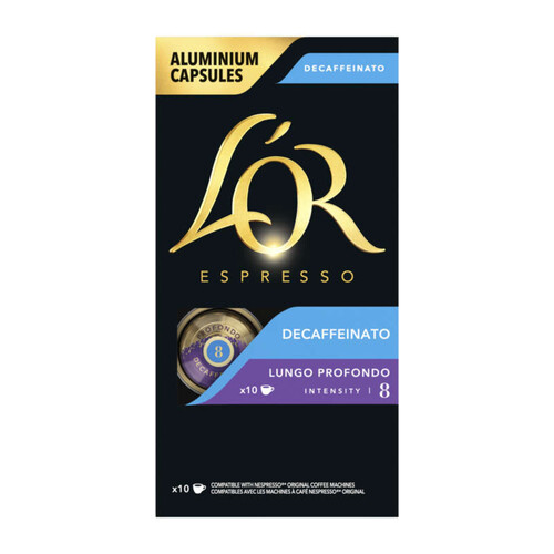 l’Or espresso Lungo Décaffeinato café en capsules (intensite 6) x10-52g