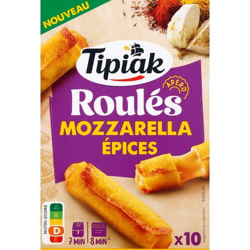 Tipiak 10 Roulés mozzarella épices 185g