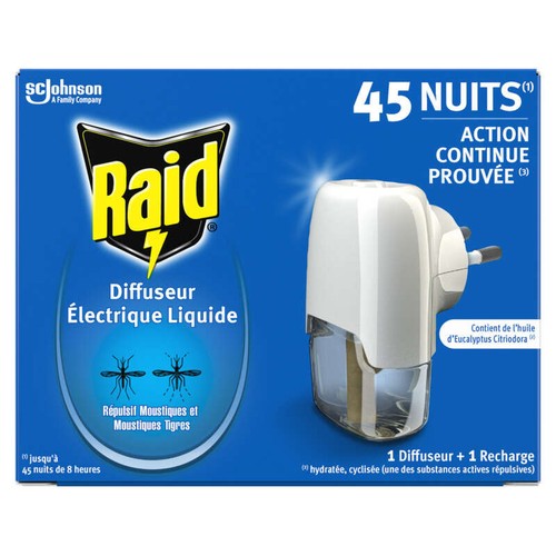 Raid Diffuseur Électrique Anti Moustiques 45 Nuits