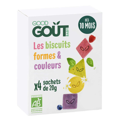 Good Goût Baby Biscuits de Couleurs Bio Dès 10 Mois 80g