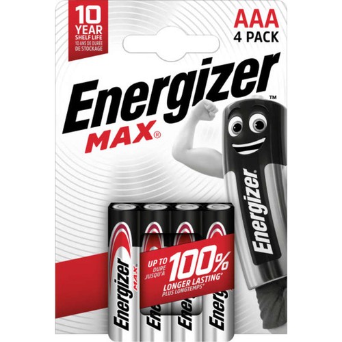 Energizer Piles Alcalines Max Aaa/Lr03, Pack de 4