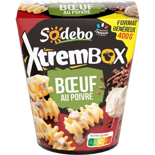 Sodebo Xtrem Box radiatori boeuf poivre 400g