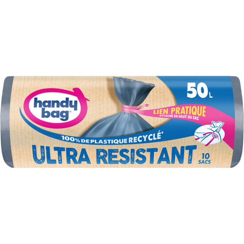 Handy Bag Sacs Poubelle Ultra Résistant 50L X10