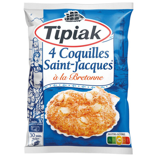 Tipiak coques saint jacques à la bretonne 90gx4