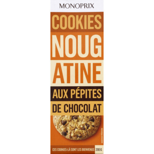Monoprix Cookies Nougatine aux Pépites de Chocolat 200g