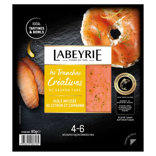 Labeyrie tranches créatives saumon fumé 4-6 tranches 80g