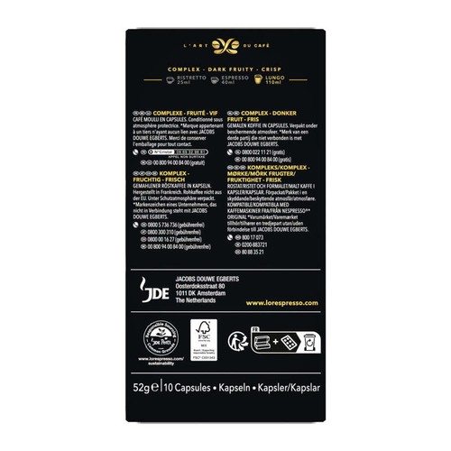 L'Or Espresso Café Lungo Elegante intensité 6 x10 capsules 52g