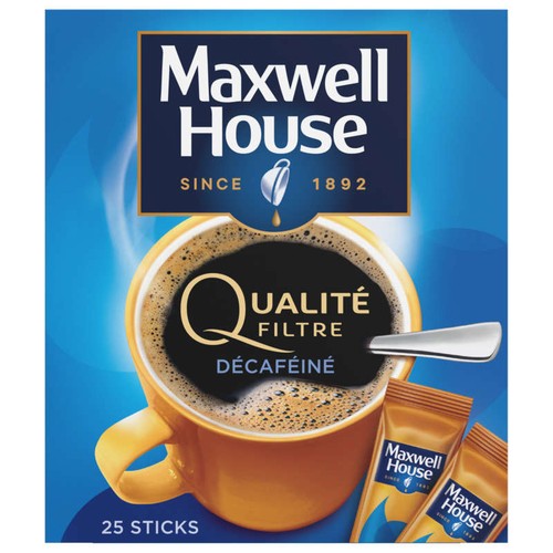 Maxwell Café Soluble Qualité Filtre Décaféiné sticks x25