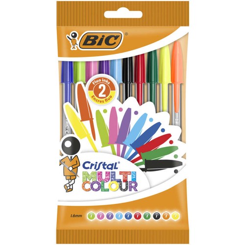 Bic Stylo Bille Cristal Multi-couleur x10