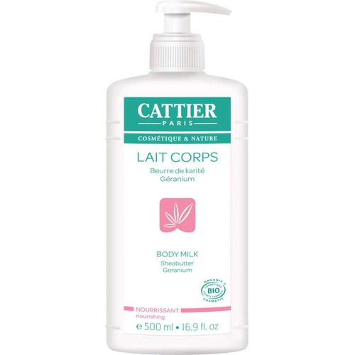 Cattier Lait Corps Hydratant Beurre de Karité et Géranium Bio 500ml