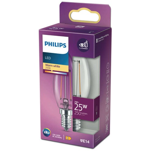 Philips Led Classic 25W B35 E14 W Blanc Chaud
