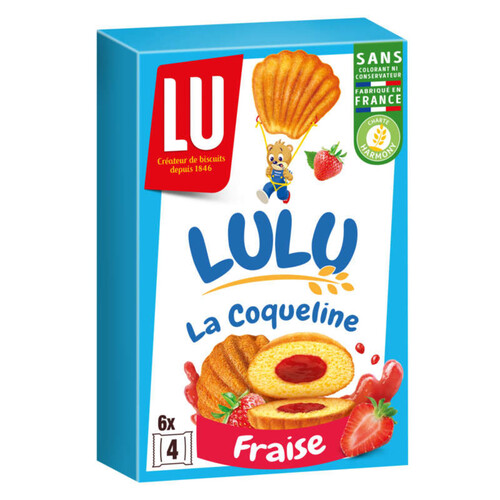 Lu Lulu La Coqueline Gâteaux fourrés à la Fraise 165g