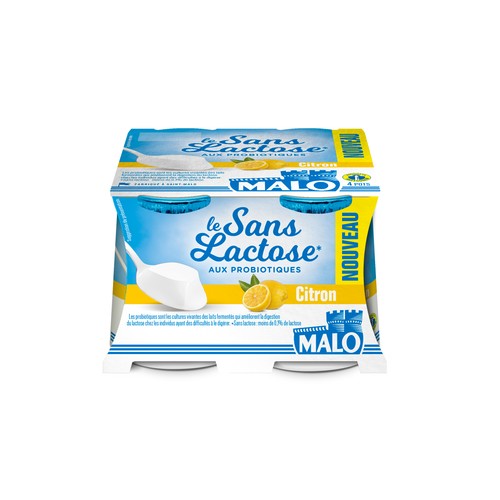 Malo Yaourt Sans Lactose Citron 4x125g