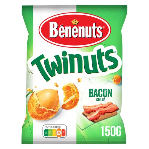 Bénénuts Twinuts Cacahuètes Enrobées Saveur Bacon 150g