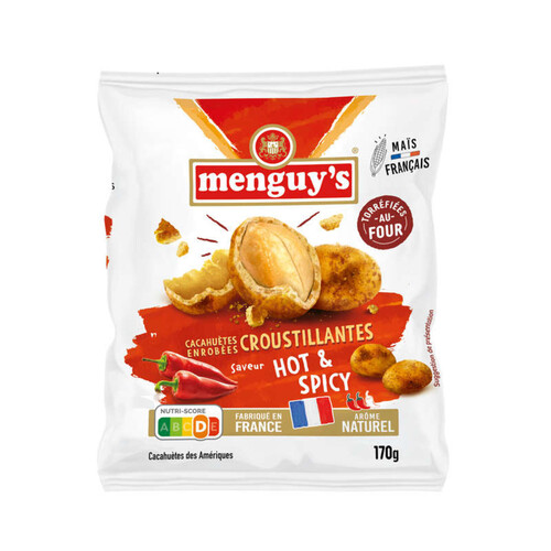 Menguy's cacahuètes enrobées croustillantes hot & spicy 170g