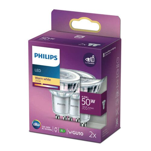 Philips Ampoules Blanc Chaud 50W x2