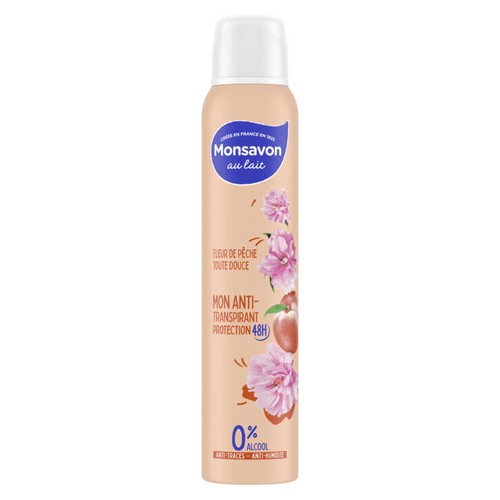 Monsavon Déo Aérosol Fleur de pêche  200ml