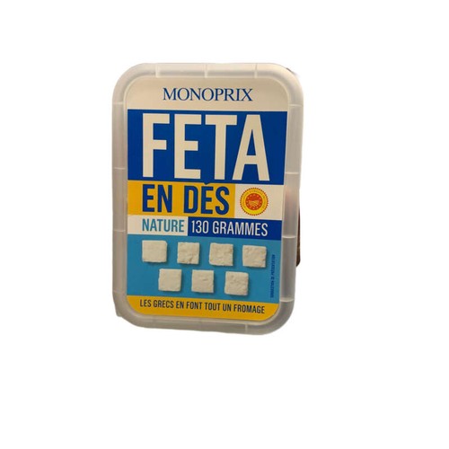 Monoprix Dés de feta nature la boîte de 130g 