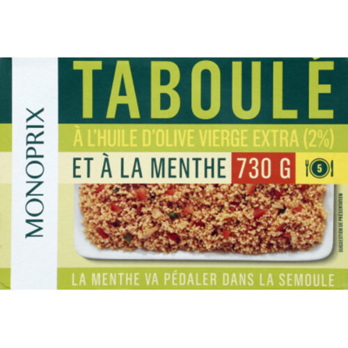 Monoprix Taboulé à l'huile d'olive et à la menthe 730g