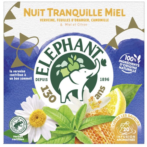 Eléphant Infusion Nuit Tranquille Miel x20 30g