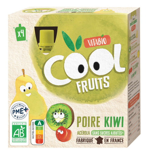 [Par Naturalia] Cool Fruits Compote Gourde Poire Kiwi Bio 4x90g
