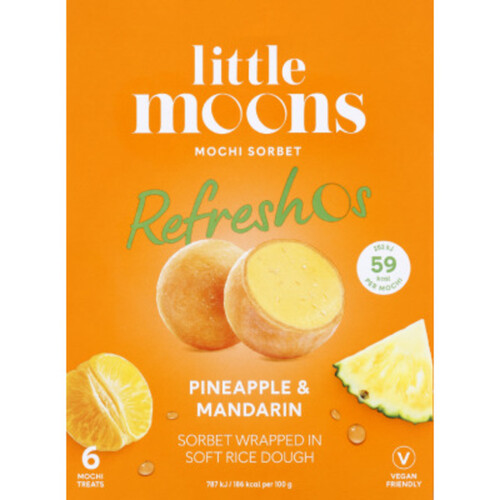 Little Moons Mochis sorbet Ananas Mandarine x6 192g