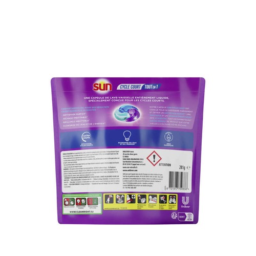 Sun Cycle Court Tablette Lave-vaisselle Tout en 1 22 Lavages