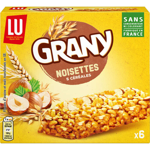 Lu Grany Barres de Céréales Noisettes 5 Céréales 138g