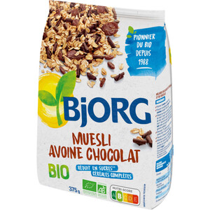 Bjorg Muesli Avoine Chocolat, Bio 375G