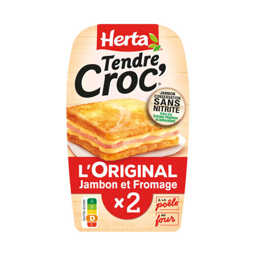 Herta Tendre Croc' L'Original Croque-Monsieur Jambon & Fromage x2 - 200g