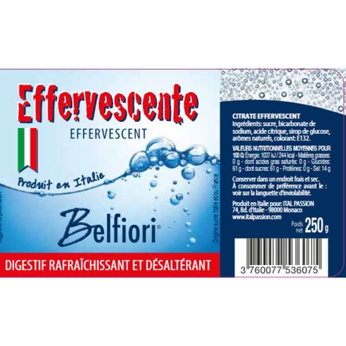 Belfiori Citrate effervescent 250g