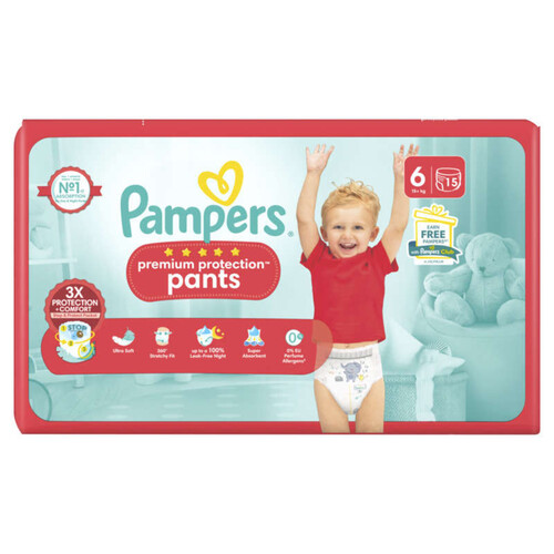 Pampers Couches Culottes Premium Protection T6 x15