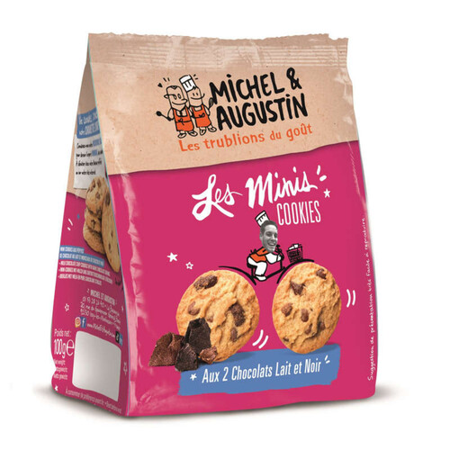 Michel et Augustin mini cookies aux 2 Chocolats Lait & Noir 100g