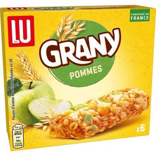 Lu Grany Barres de Céréales Pommes 125g