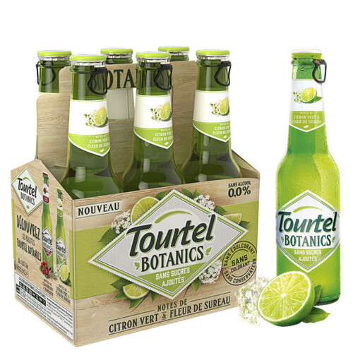 Tourtel Botanics Bière Sans Alcool Citron Vert et Sureau 6 x 27,5 cl
