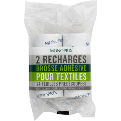 Monoprix 2 Recharges Brosses Adhésive Pour Textiles 24 Feuilles