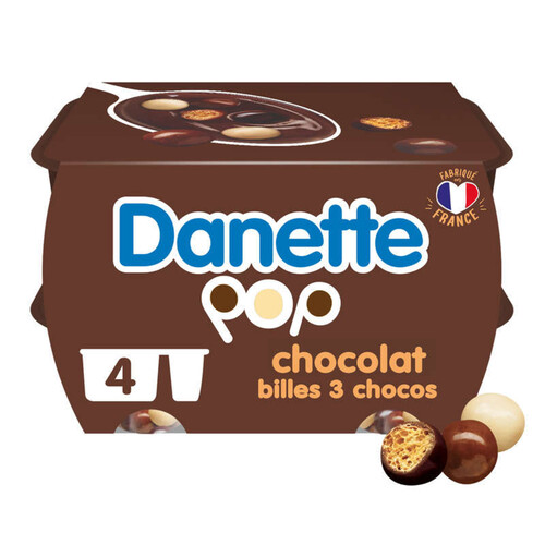 Danette Crème dessert chocolat et billes chocolat 4x117g