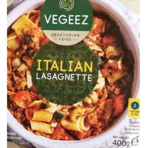 Vegeez Italian lasagnette 400g